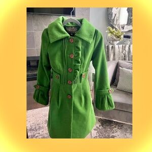 🌻 Pink Martini 🍂💚prettiest coat ever💚🍂 med-slim fit 🍁 classy fall green🌻